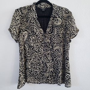 Womens Style Co Top 14W Plus Size Black Lined